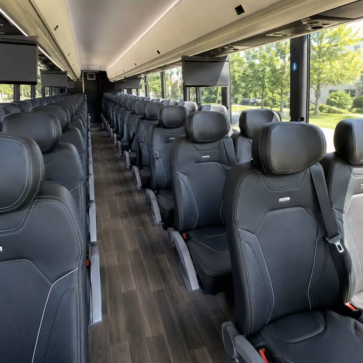 56 passenger charter bus inside